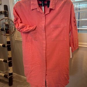 NWT Young Fabulous & Broke Coral Shirt Dress